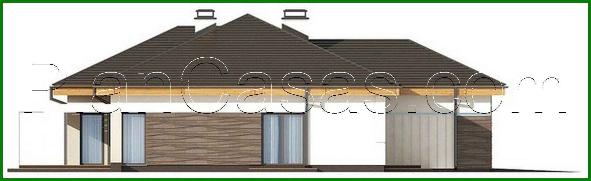 Visualization gallery - Project of a one-story house with a garage for two cars