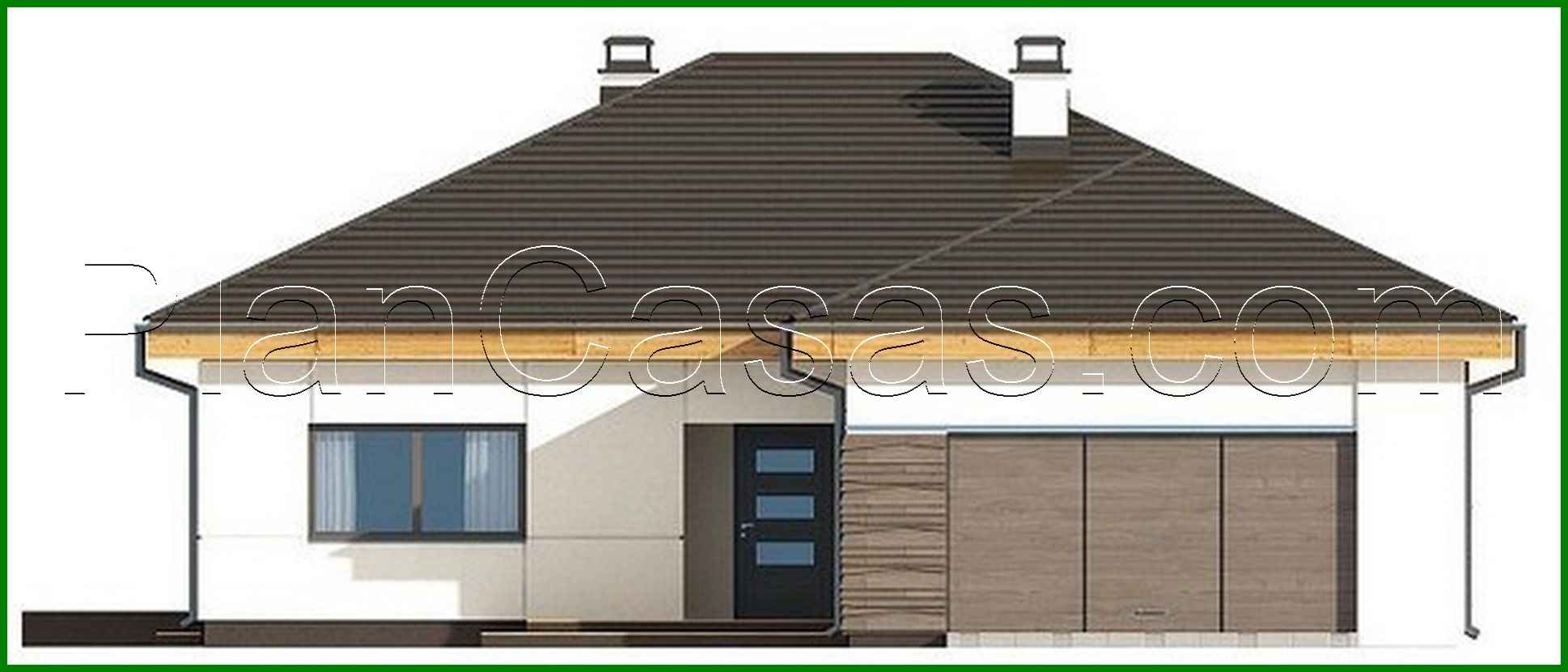 Visualization gallery - Project of a one-story house with a garage for two cars