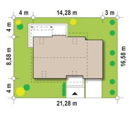 Visualization gallery - Project of a cottage with an attic, an office and a terrace above the garage