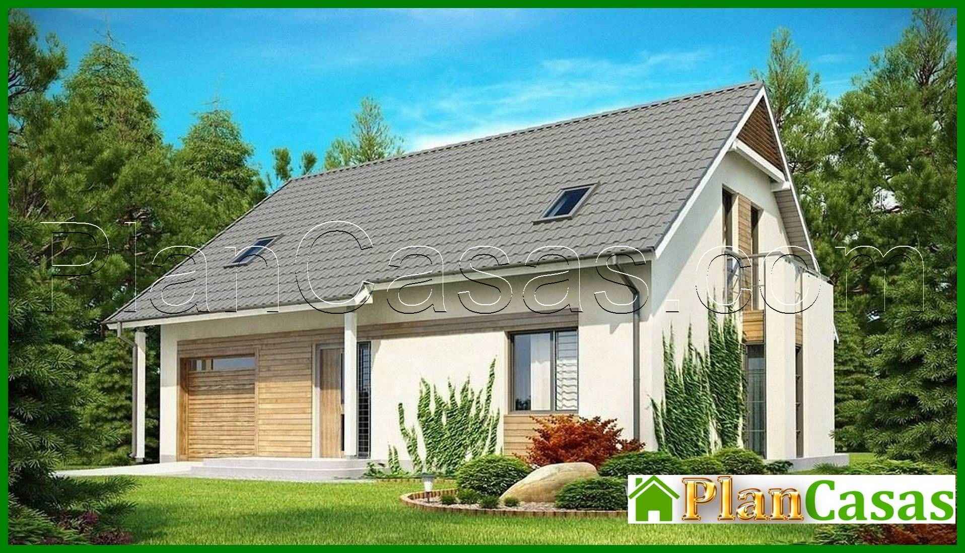 Visualization gallery - Cottage project with garage, balcony and bay window