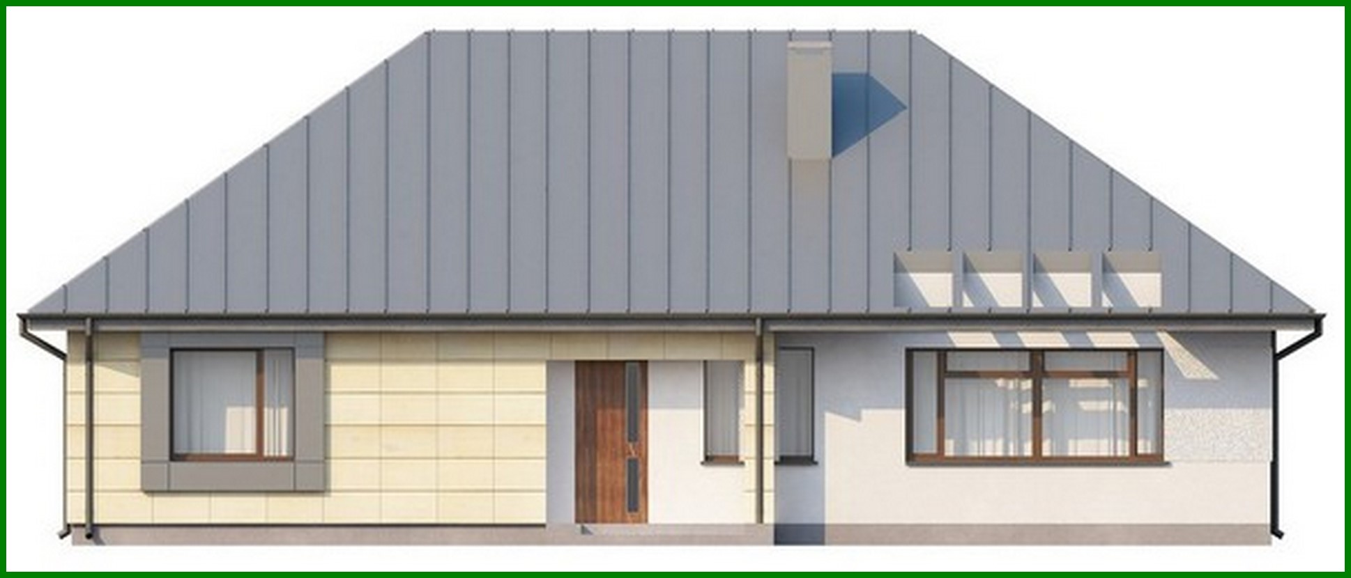 Visualization gallery - The project of a one-storey cottage with an attic