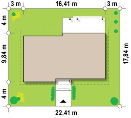 Visualization gallery - The project of a one-storey cottage with an attic