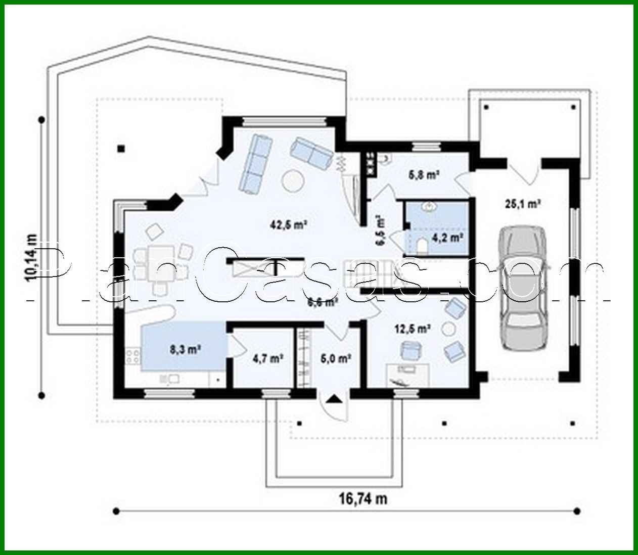 Visualization gallery - Cottage project with built-in garage, corner terrace and study