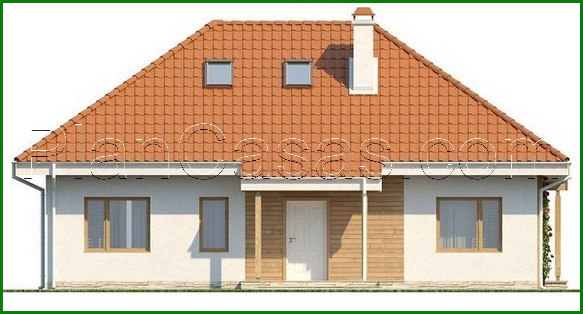 Galería de visualizaciones - Proyecto de casa de una planta con ático de estilo tradicional