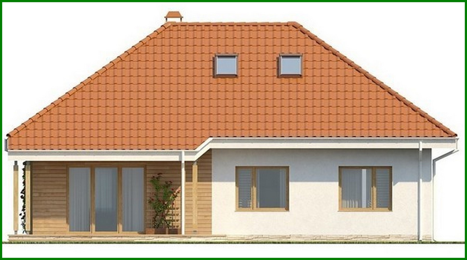 Galería de visualizaciones - Proyecto de casa de una planta con ático de estilo tradicional