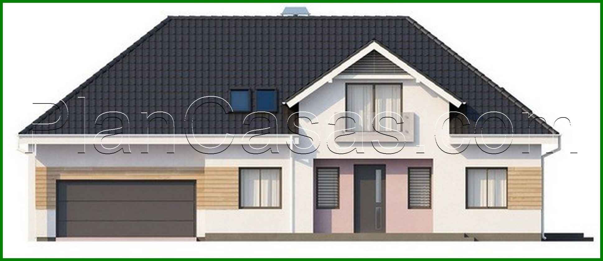 Visualization gallery - Project of a stylish cottage with a garage for two cars