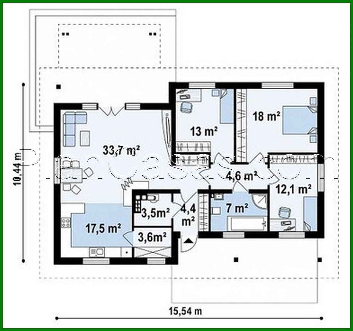 Visualization gallery - The project of a country house with a sloping roof