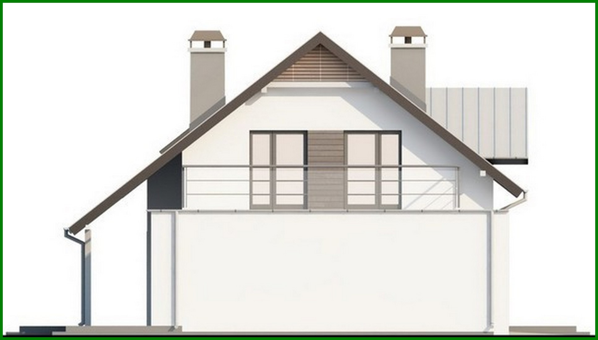 Visualization gallery - Project of a classic house with a terrace above the garage