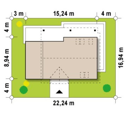 Visualization gallery - Project of a classic house with a terrace above the garage