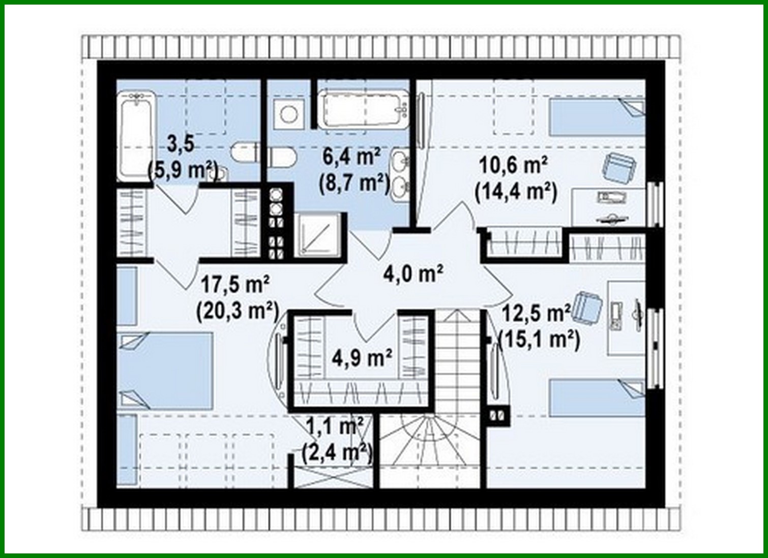 Visualization gallery - Project of a traditional cottage with a built-in garage