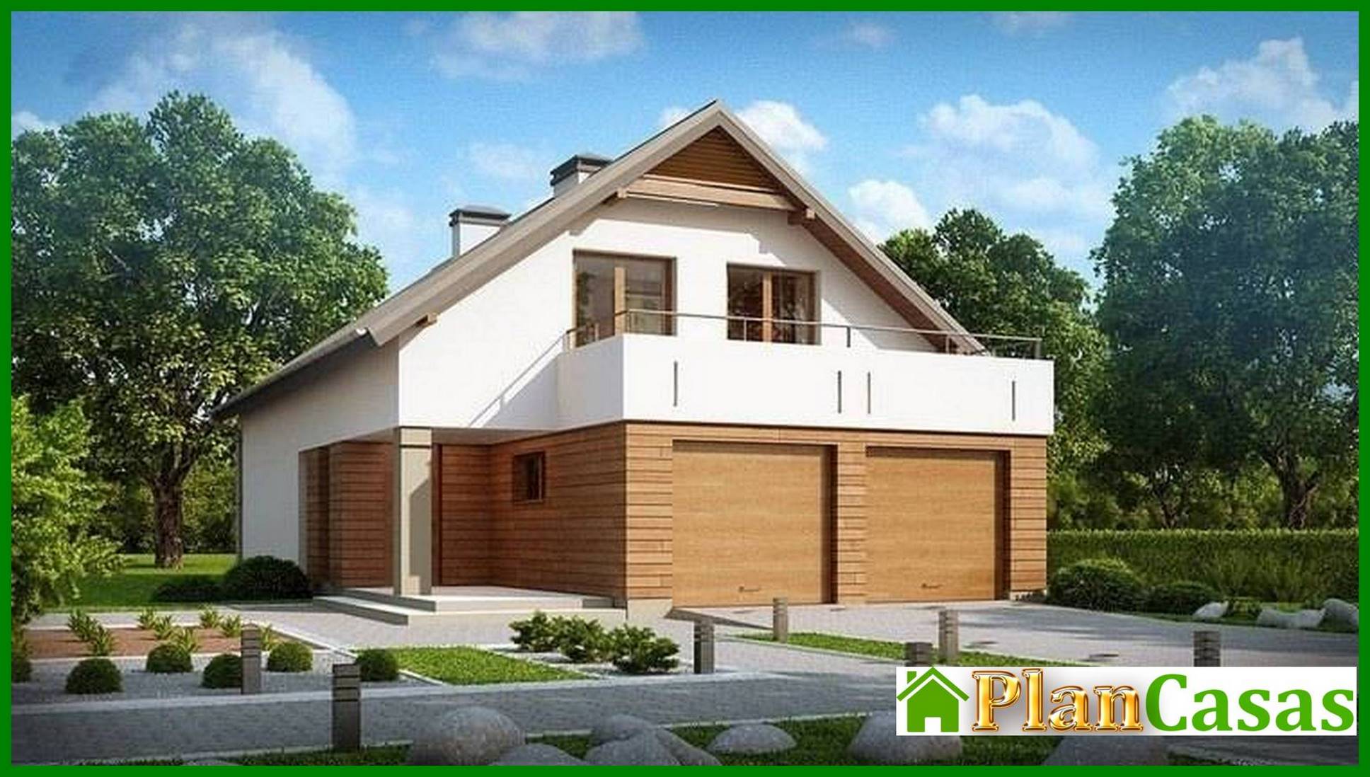 Galería de visualizaciones - Proyecto de casa con una gran terraza sobre el garaje