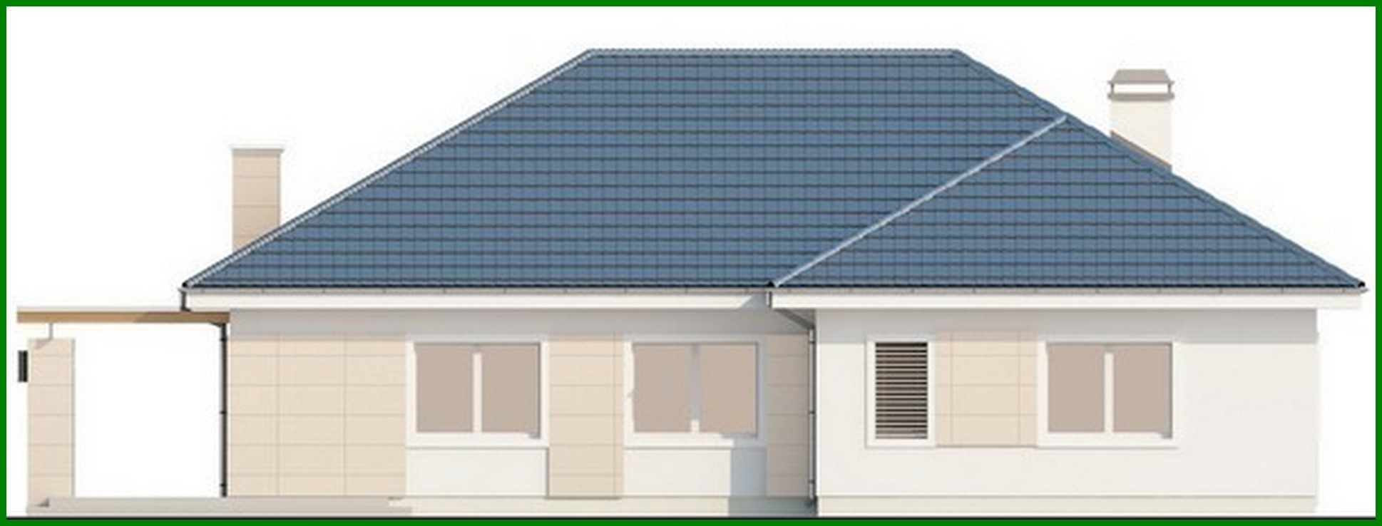 Visualization gallery - The project of a cozy classic one-story house with a garage for 1 car