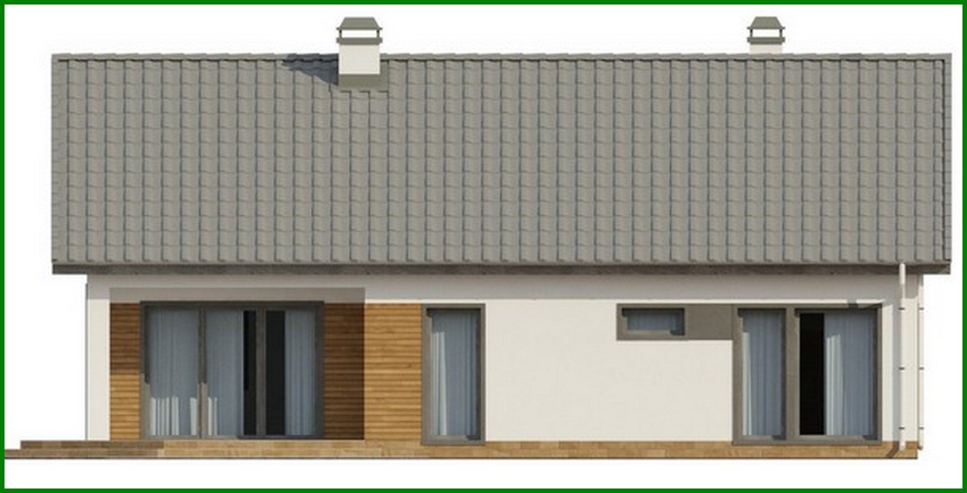 Visualization gallery - Project of a classic cottage with an attic and a mezzanine above the living room