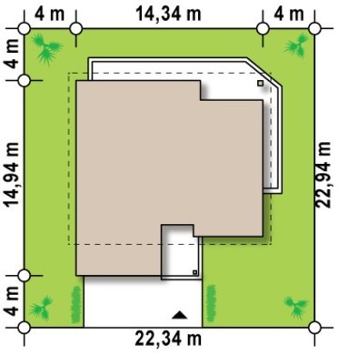 Visualization gallery - Project of a classic cottage with an attic and a mezzanine above the living room