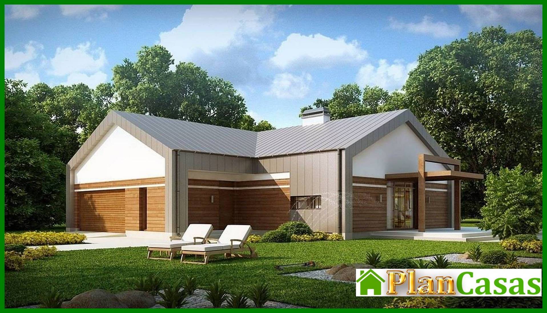 Project of a modern unusual one-story house house plan