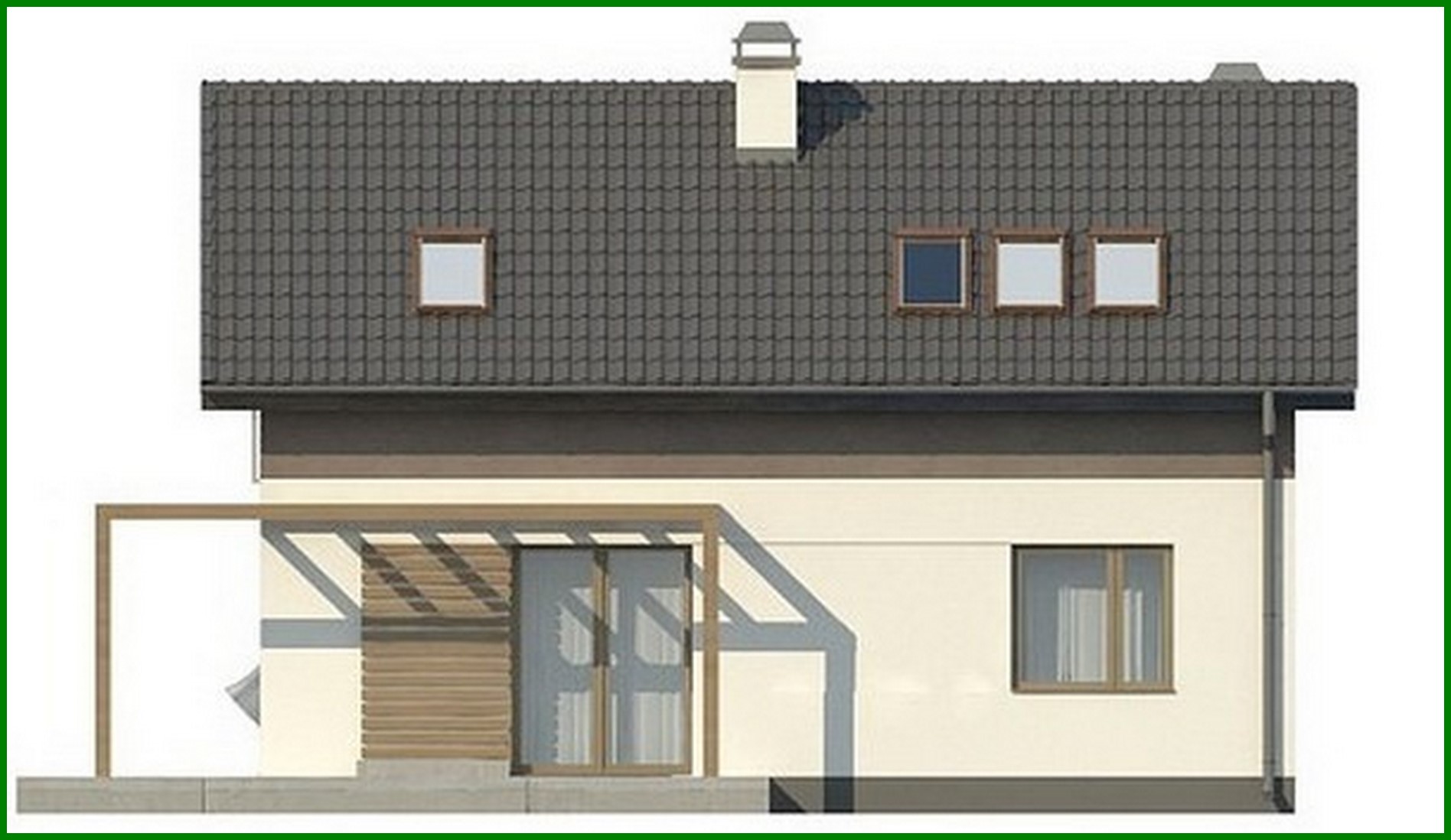 Visualization gallery - The project of a small country house with a corner window in the kitchen