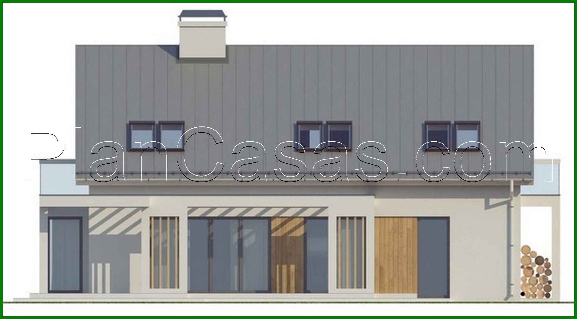 Visualization gallery - House project with garage, glass bay window and balconies