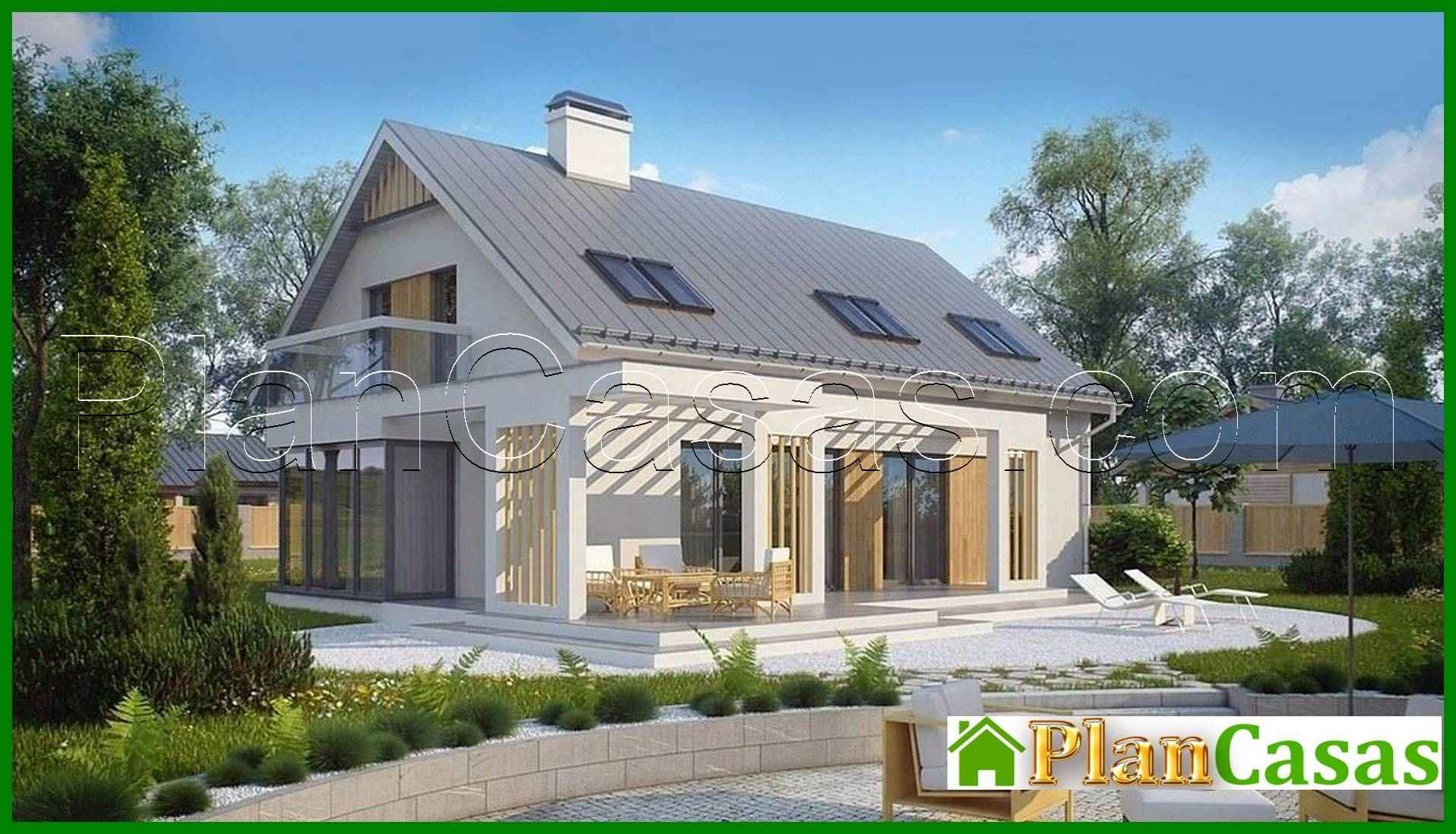 Visualization gallery - House project with garage, glass bay window and balconies