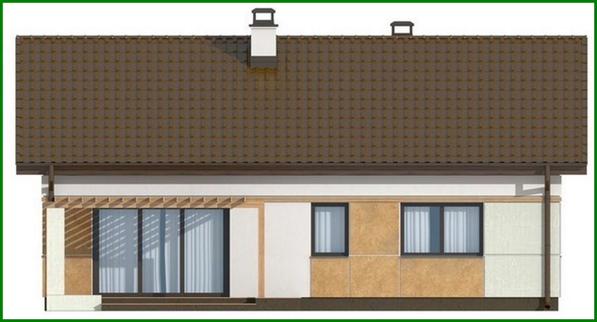 Visualization gallery - The project of a small neat one-story house with a gable roof