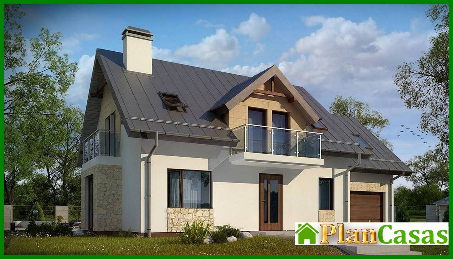 Visualization gallery - Design of a modern five-bedroom house with a garage