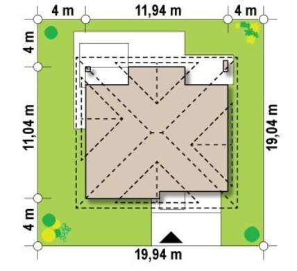 Visualization gallery - House project with integrated garage and glazed living room