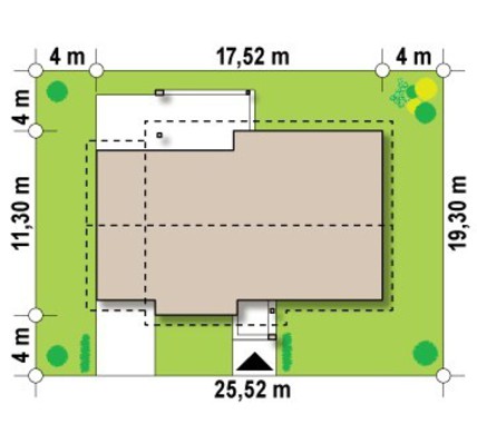 Visualization gallery - Three-bedroom single-story house project with garage