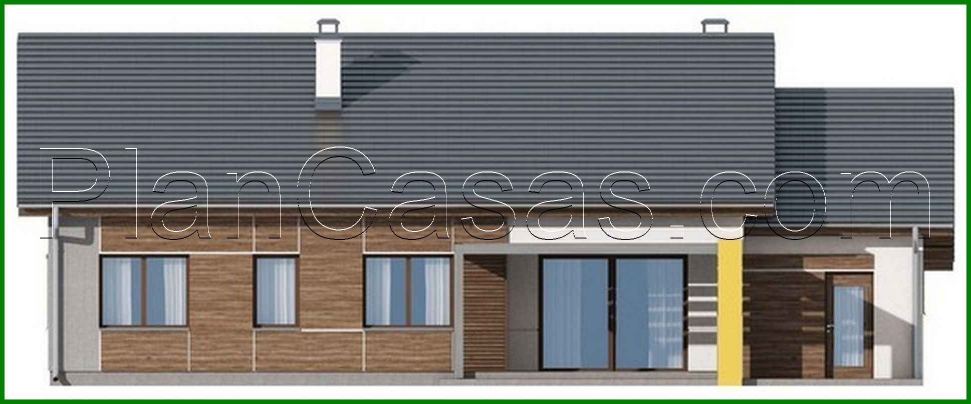 Visualization gallery - Three-bedroom single-story house project with garage