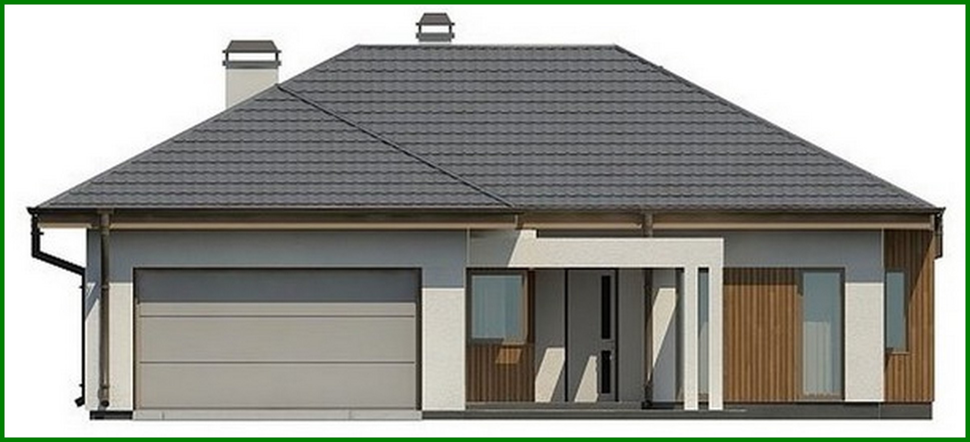 Visualization gallery - Project of a stylish practical one-story house