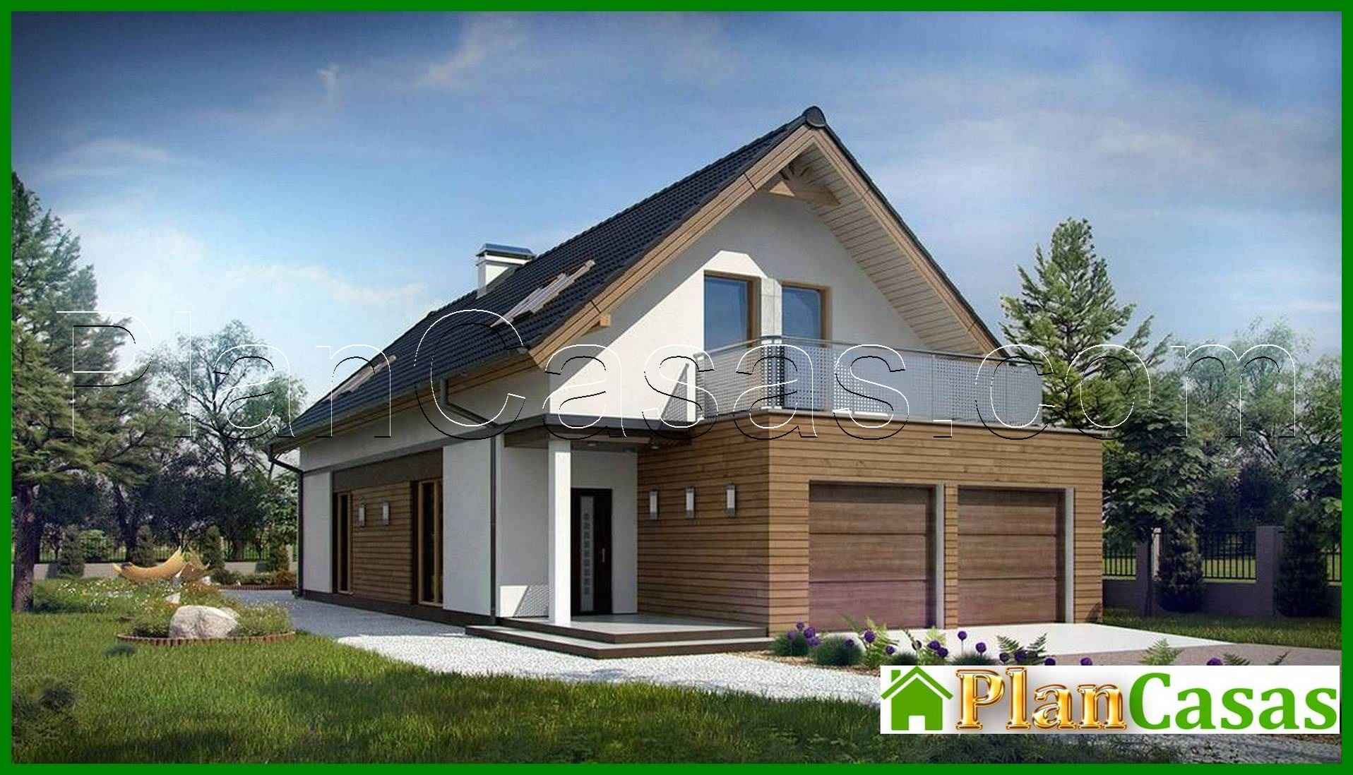 House project for a narrow plot with a terrace above the garage house plan