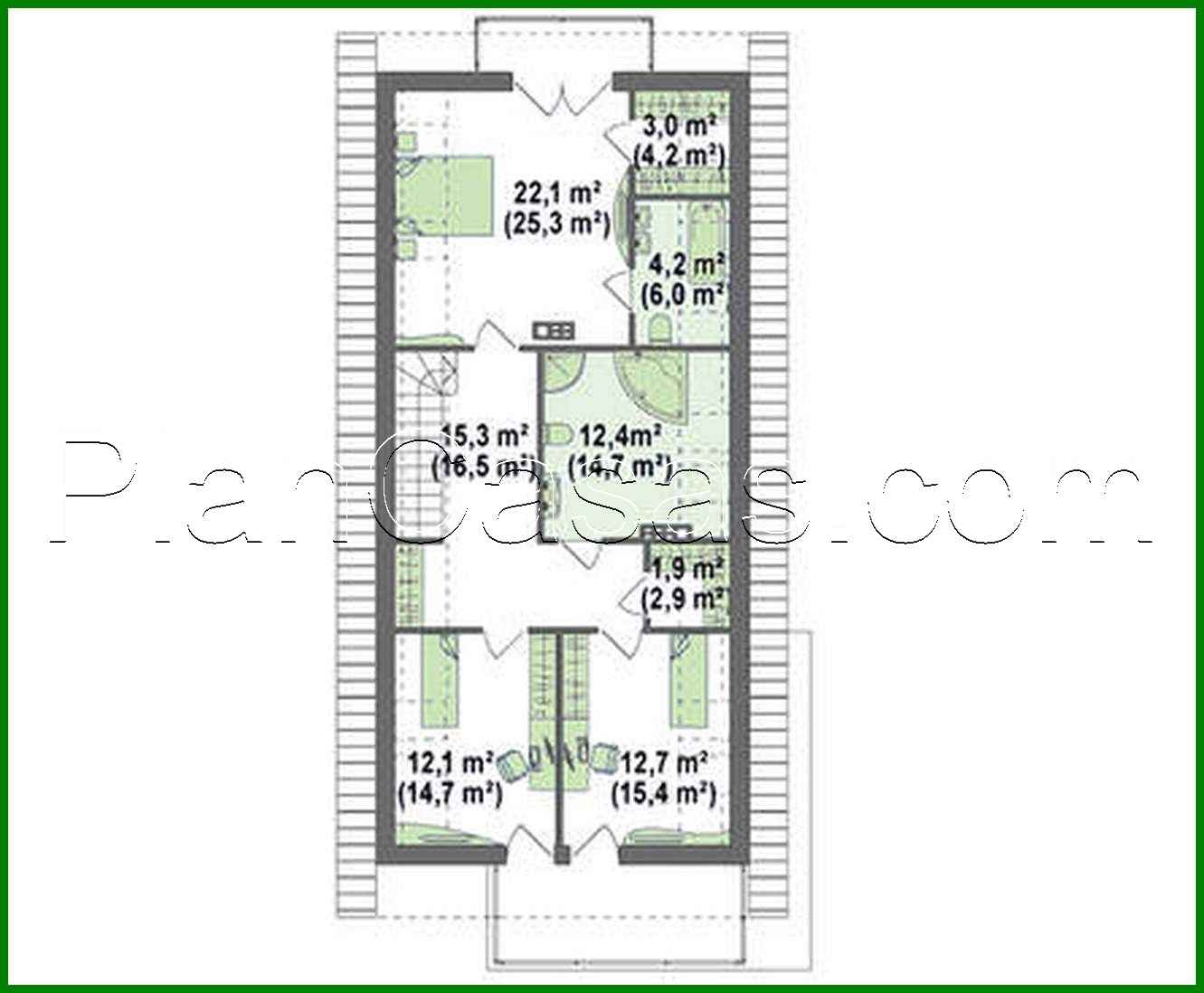 Visualization gallery - House project for a narrow plot with a terrace above the garage