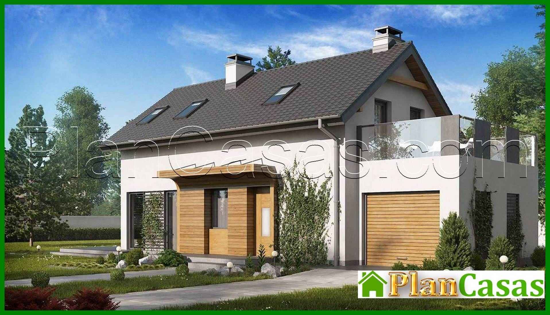 House project with an original facade for a large plot house plan