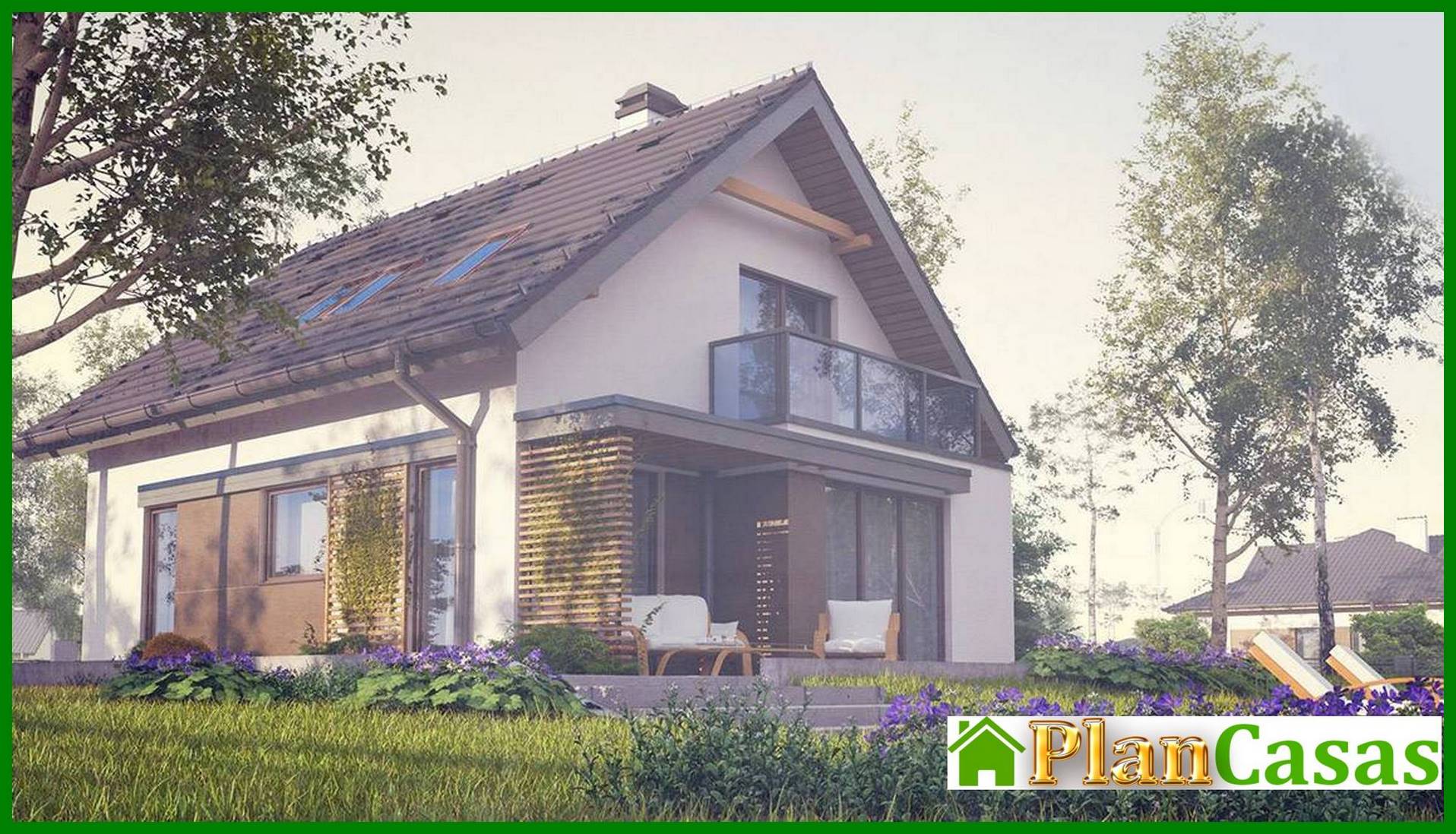 Visualization gallery - The project of a narrow house with an attic in a traditional style