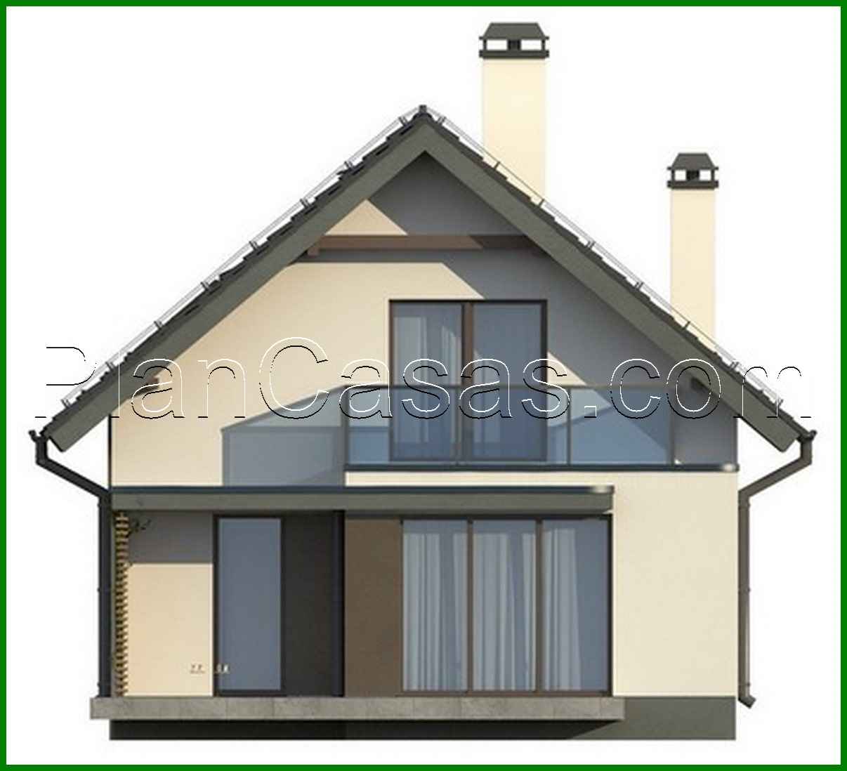 Visualization gallery - The project of a narrow house with an attic in a traditional style