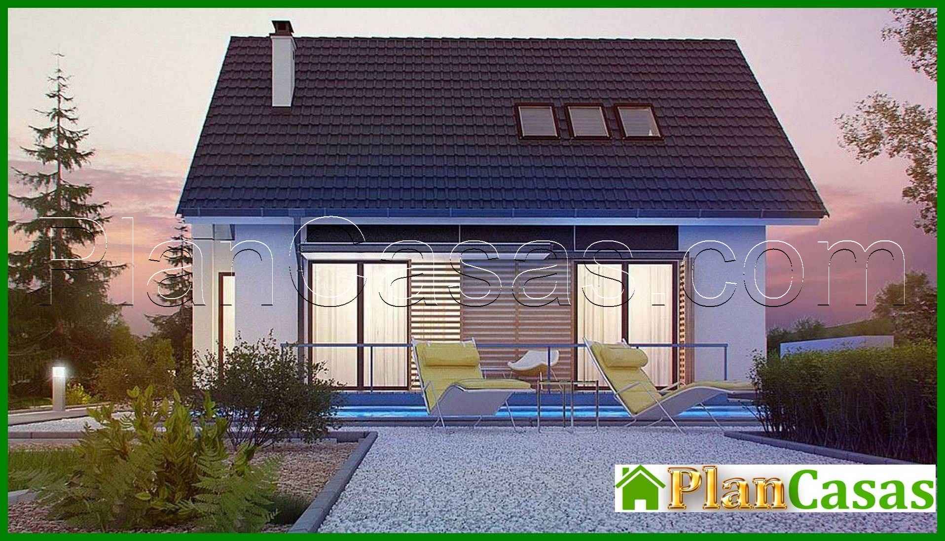 Visualization gallery - The project of a simple house with a gable roof