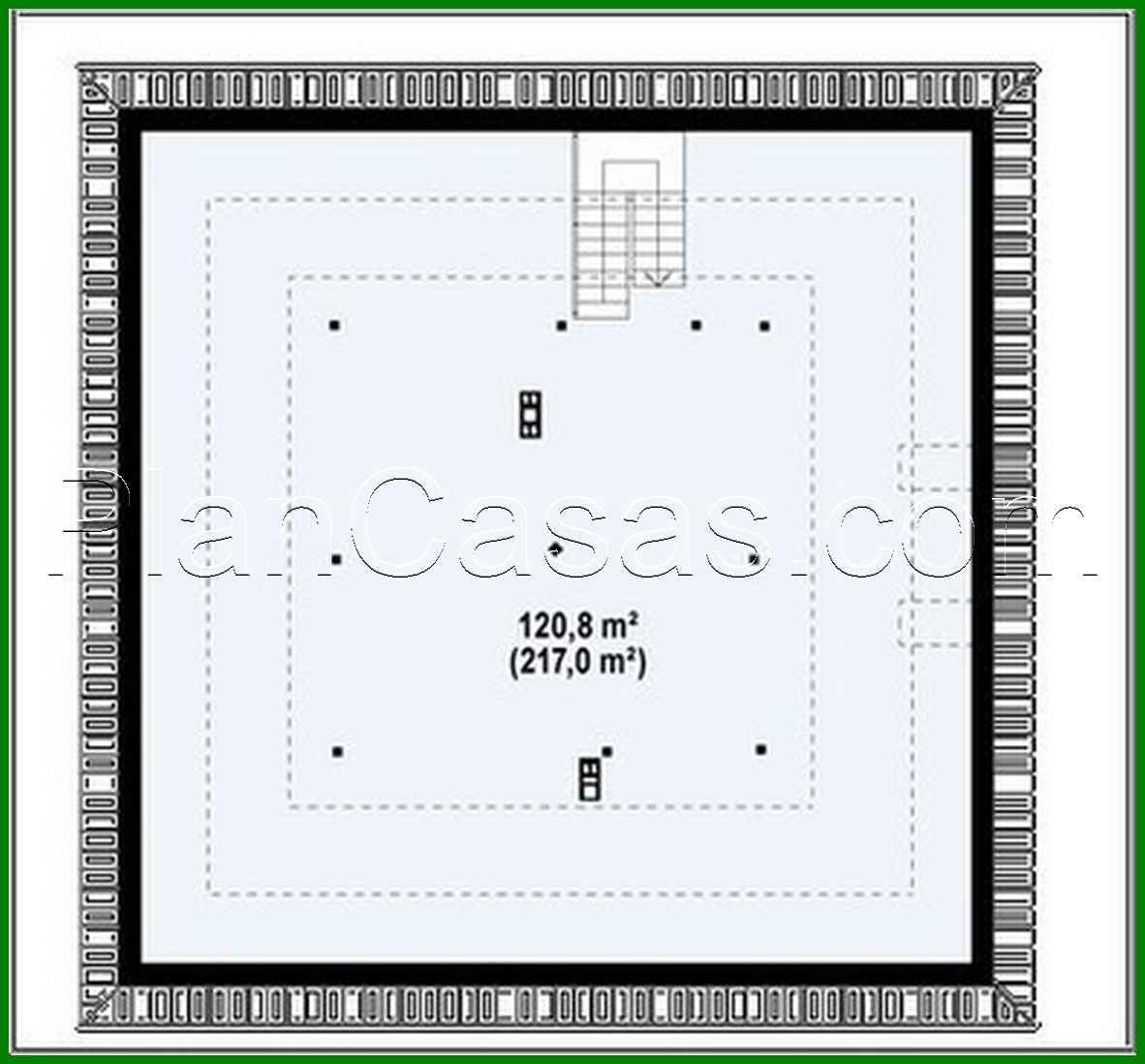 Visualization gallery - Project of a house with a sloping roof and an open attic