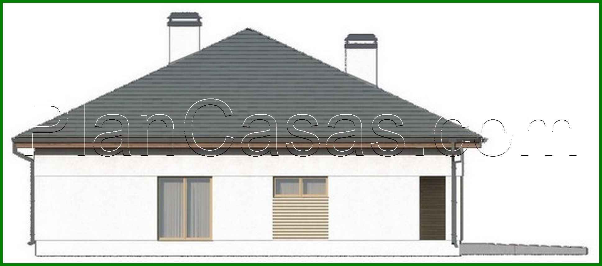 Visualization gallery - Project of a house with a sloping roof and an open attic