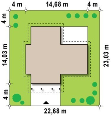 Visualization gallery - The project of a one-story house with a room for the attic