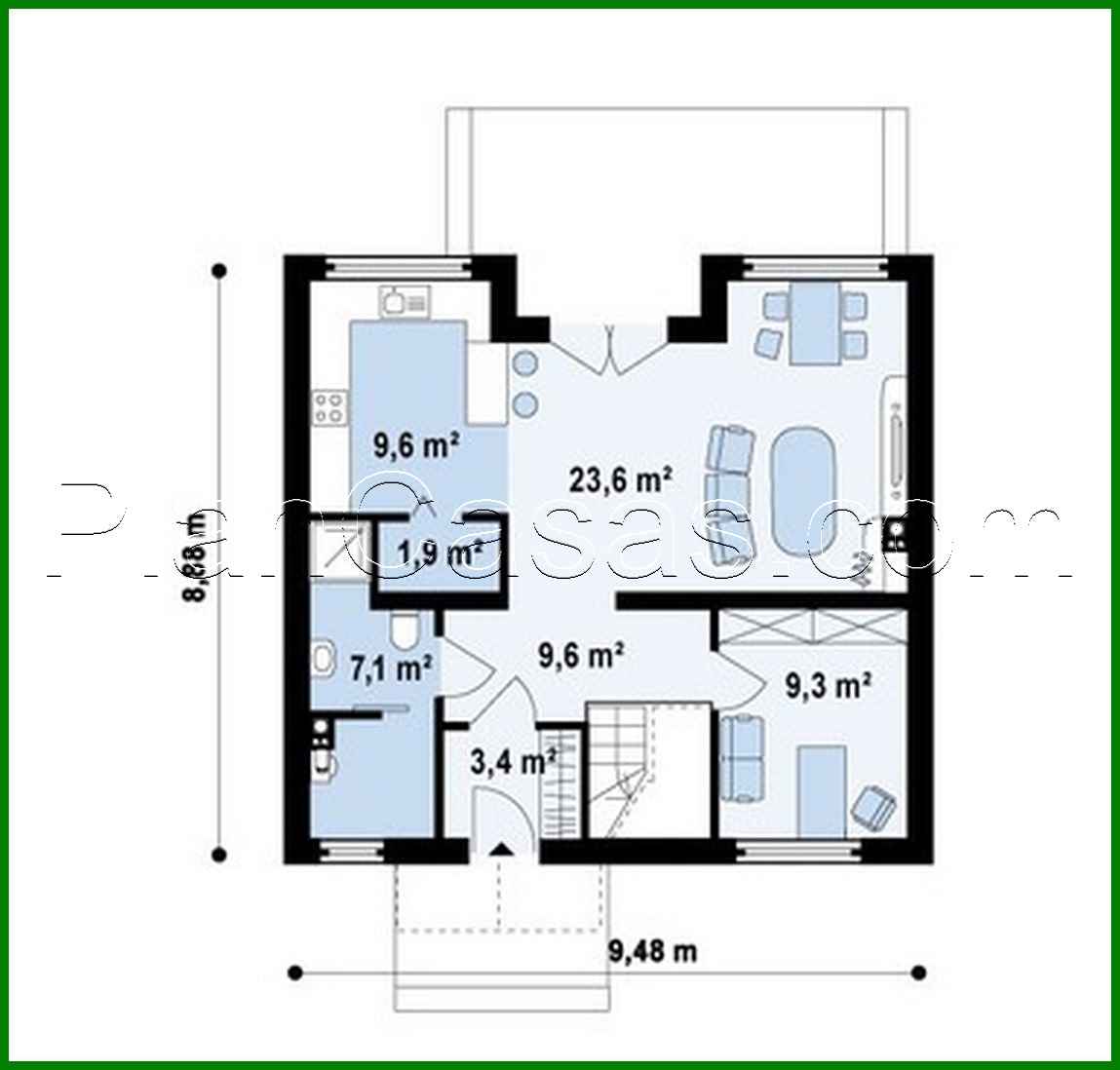 Visualization gallery - House project with attic, balcony, and kitchen from the garden