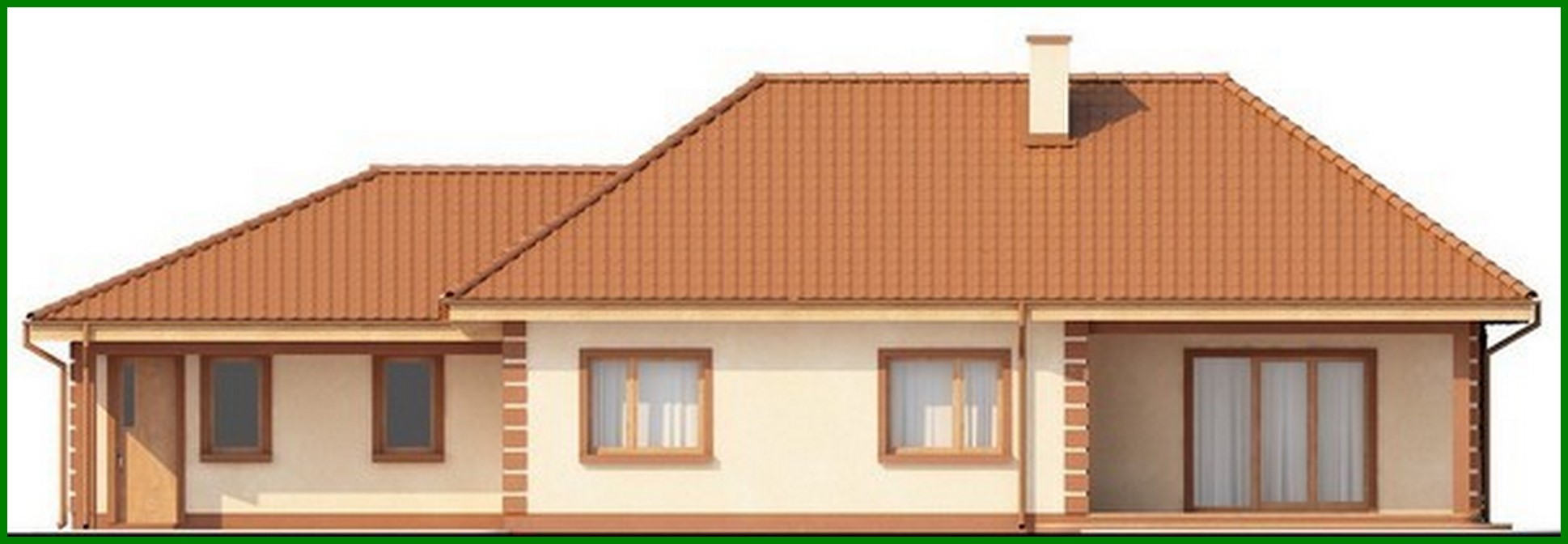 Visualization gallery - Project of a one-story house with a classic-style garage for two cars