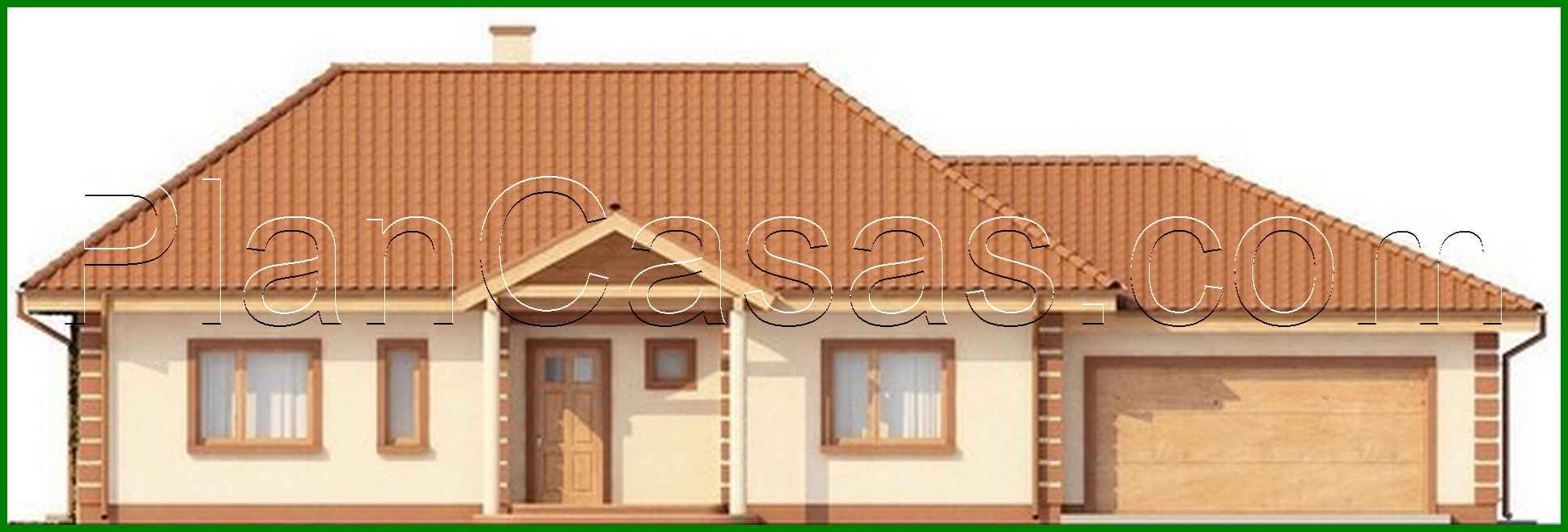 Visualization gallery - Project of a one-story house with a classic-style garage for two cars