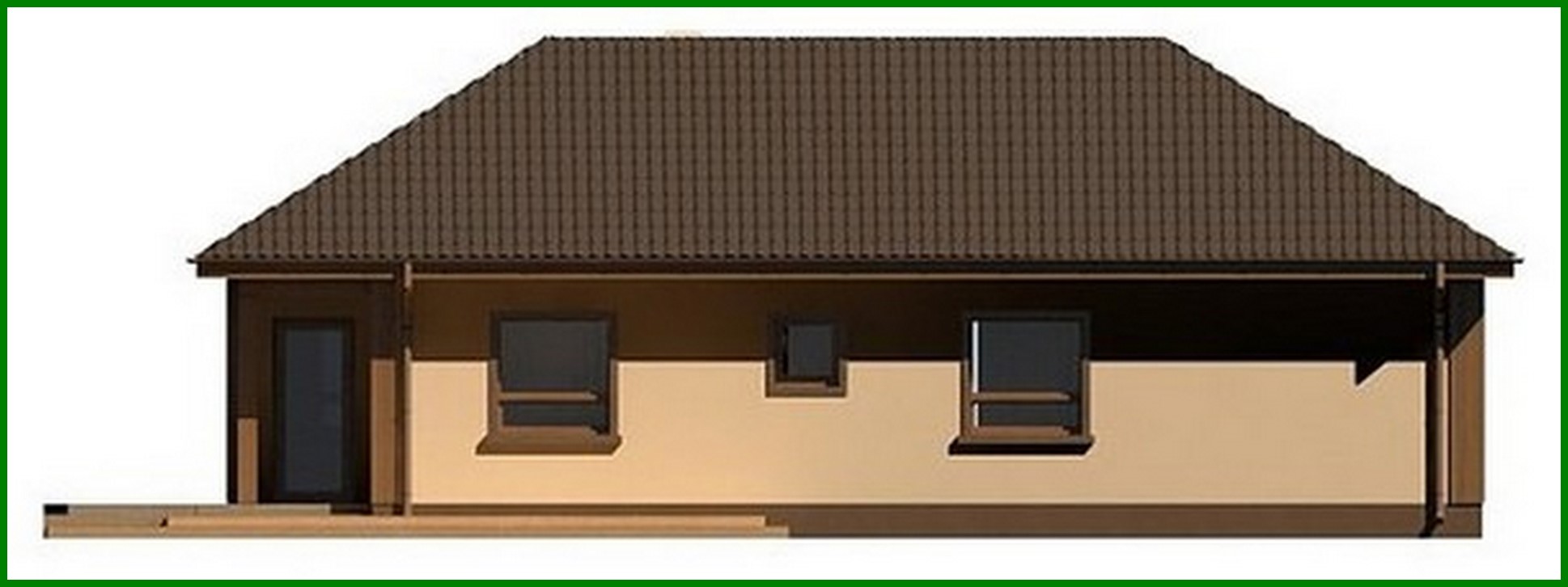 Visualization gallery - Project of a stylish one-story house with a garage