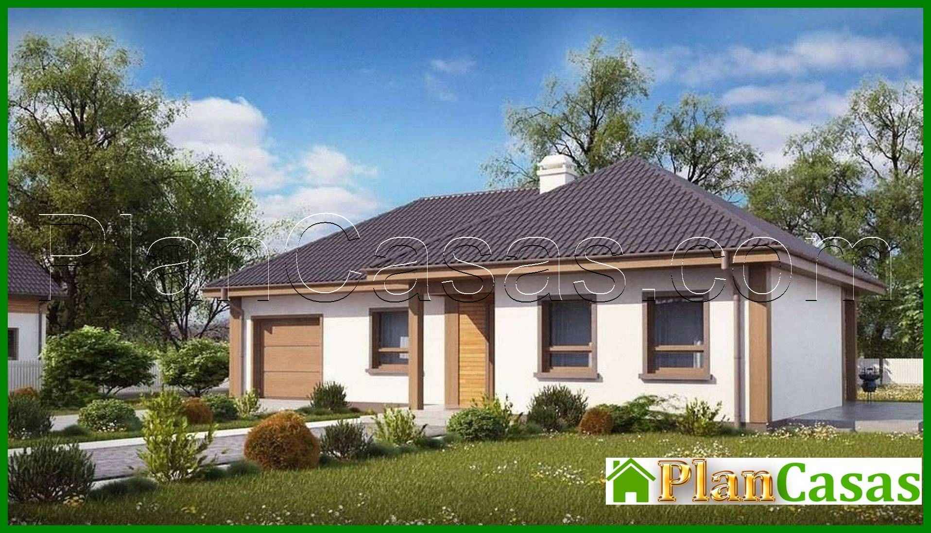 Project of a stylish one-story house with a garage house plan