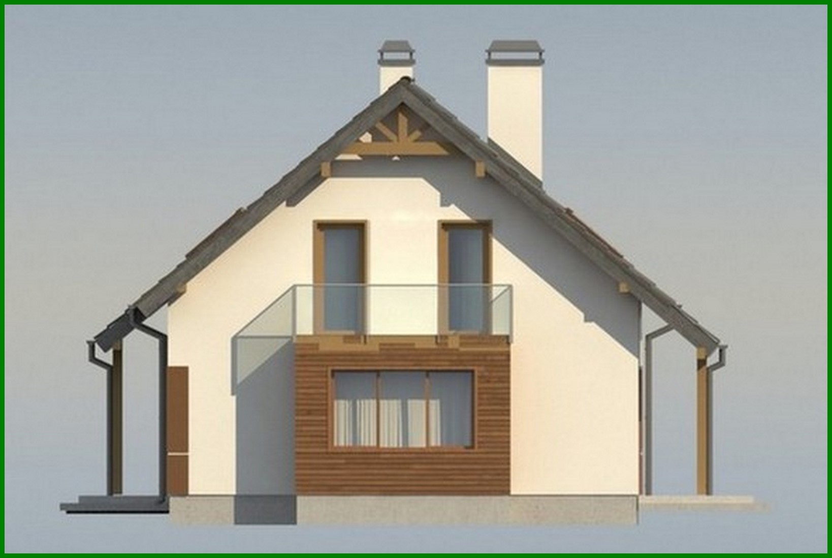 Visualization gallery - Project of a cottage with a garage