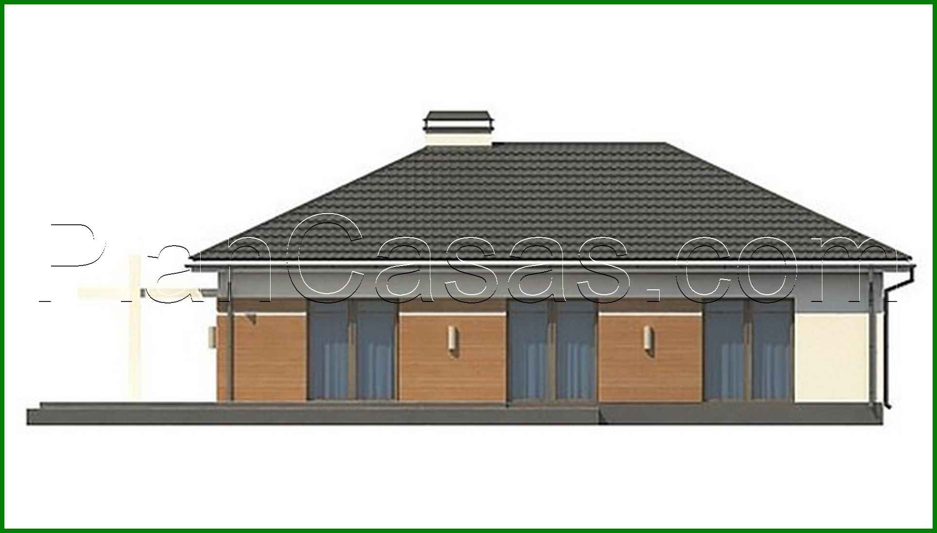 Visualization gallery - Project of a stylish one-story house with a large garage for 2 cars