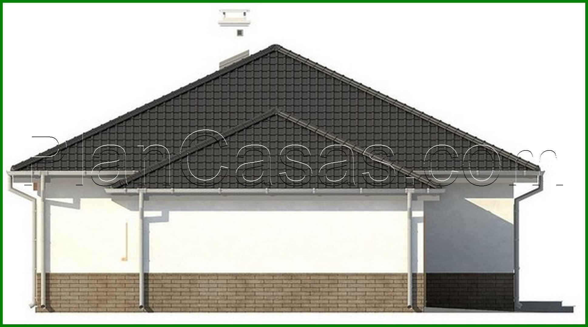 Visualization gallery - The project of a one-story summer classic house with a four-gable roof