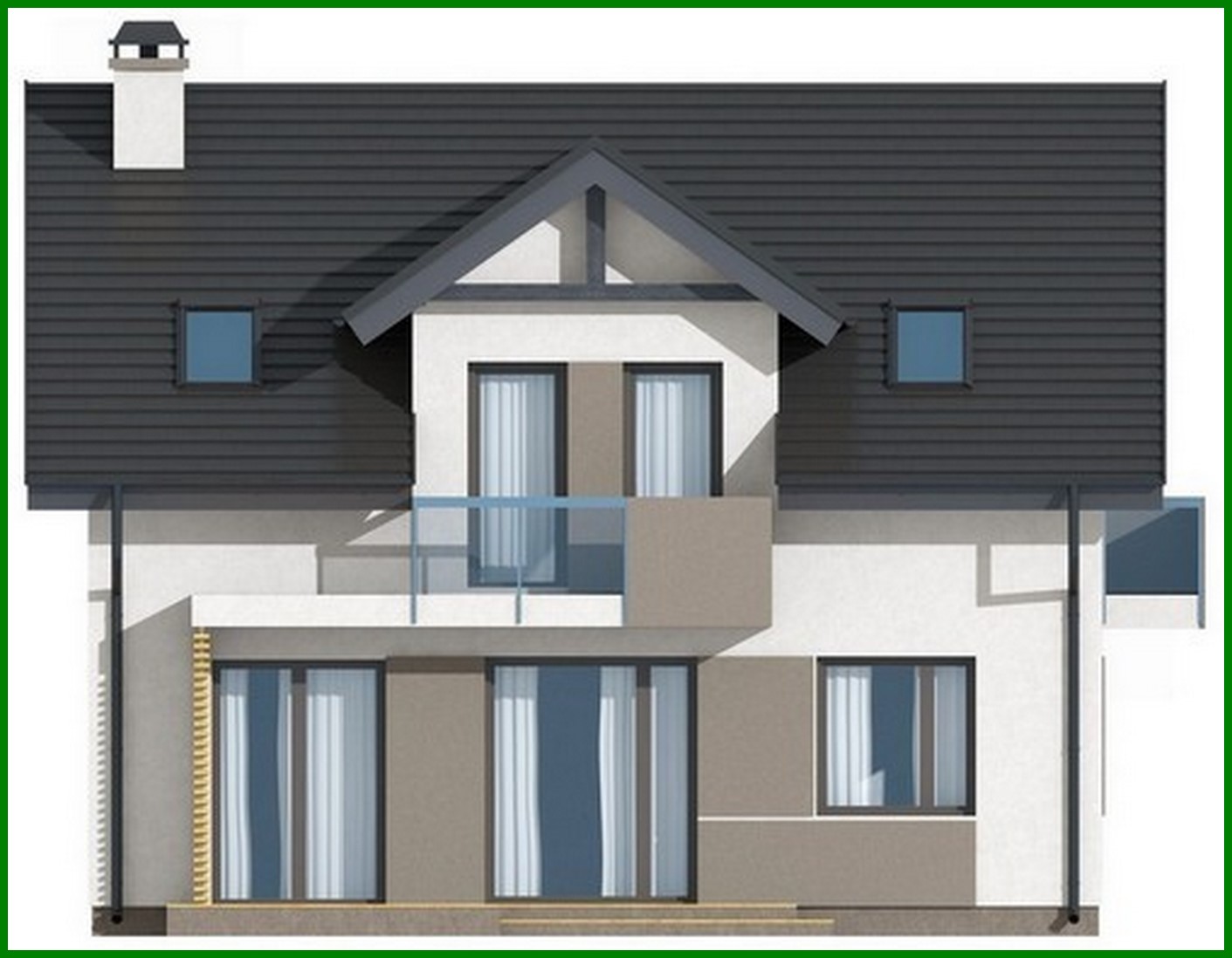 Visualization gallery - Project of a small beautiful house with an attic