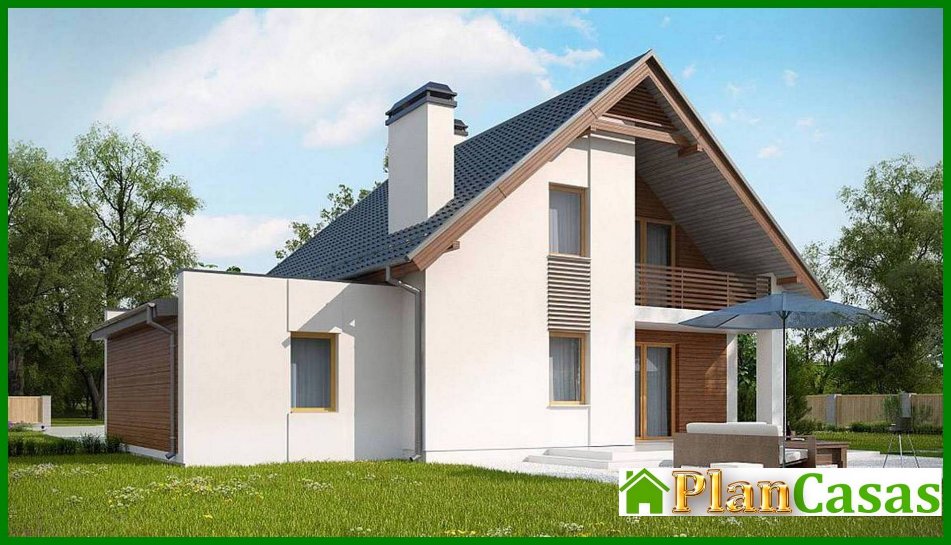Visualization gallery - The project of a nice cottage with an area of 184 square meters. m with attached garage