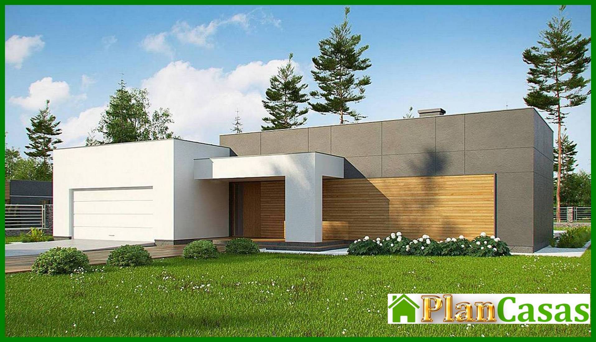 Visualization gallery - Project of 180 sqm fashion house m with a spacious garage for two cars