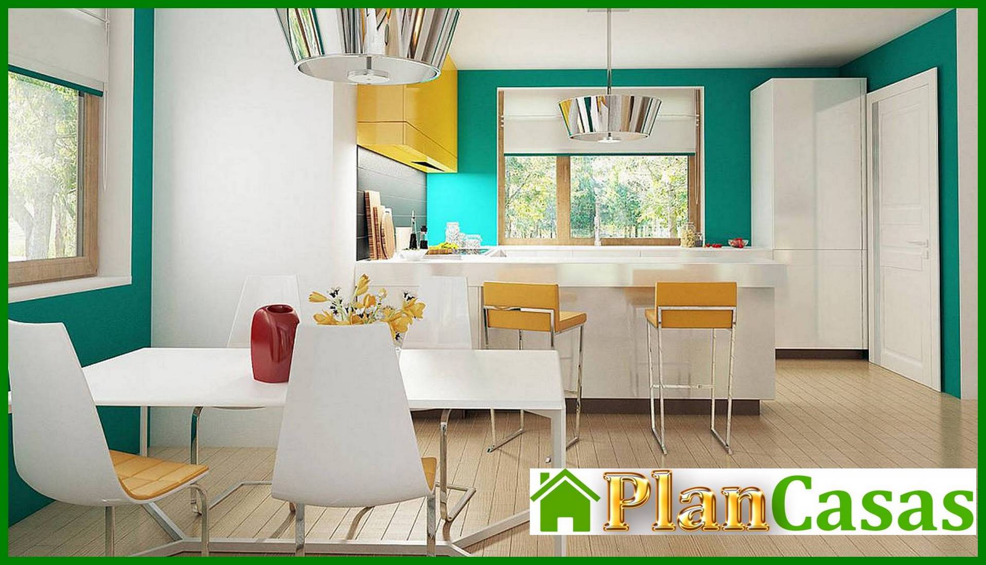 Visualization gallery - The project of a two-story house on 133 square meters m with french balconies