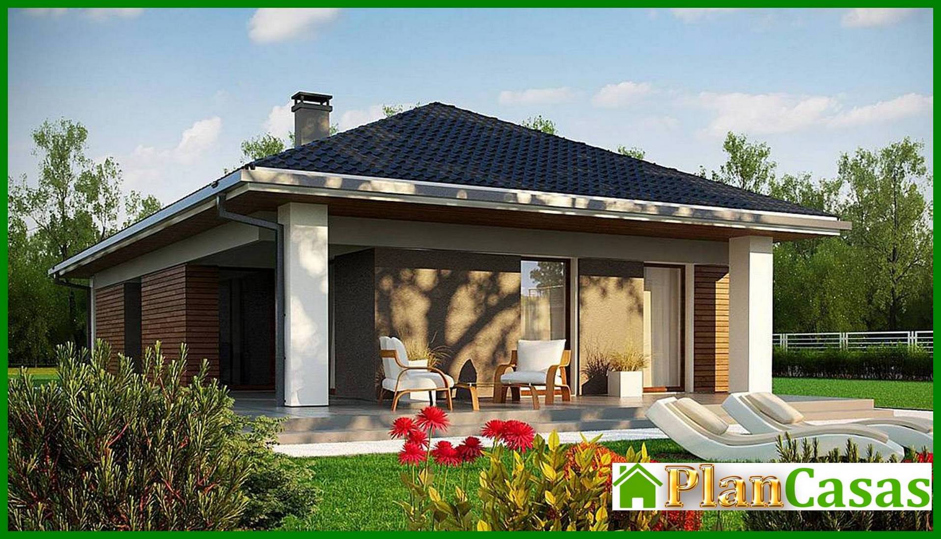 Visualization gallery - Plan of a small cottage on 89 square meters. m for seasonal living